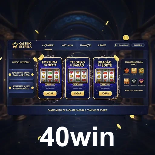 Tela de jogo responsável em cassino online na 40win